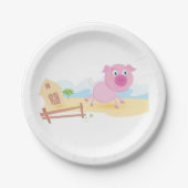 Spaß auf dem Bauernhof mit Stall und Zaun Pappteller (Vorderseite)