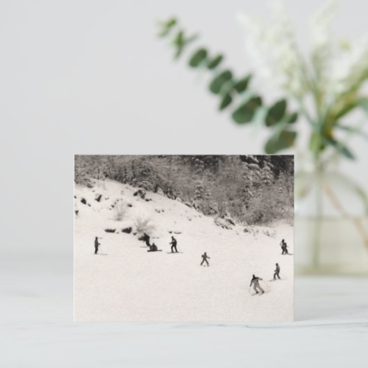 Spaß auf den Pisten Postkarte (Stehend Vorderseite)