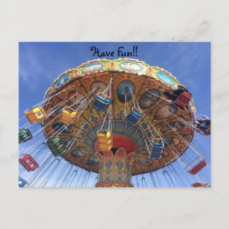 Spaß auf der Vintagen Karussell-Postkarte Postkarte