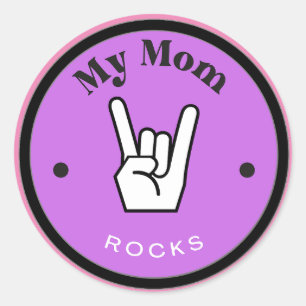 Spaß! Aufkleber - Meine Mama ROCKS!