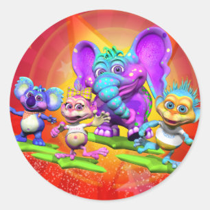 Spaß-Aufkleber mit "dem GiggleBellies " Runder Aufkleber