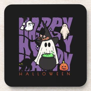 Spaß aufwecken   Happy Halloween Magic & Mischief Getränkeuntersetzer