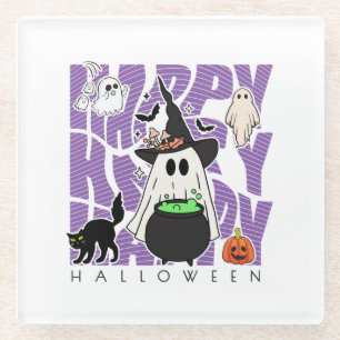 Spaß aufwecken   Happy Halloween Magic & Mischief Glasuntersetzer