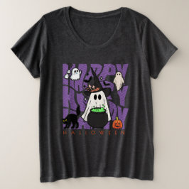 Spaß aufwecken | Happy Halloween Magic & Mischief Große Größe T-Shirt