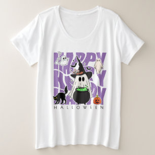 Spaß aufwecken Happy Halloween Magic & Mischief Große Größe T-Shirt