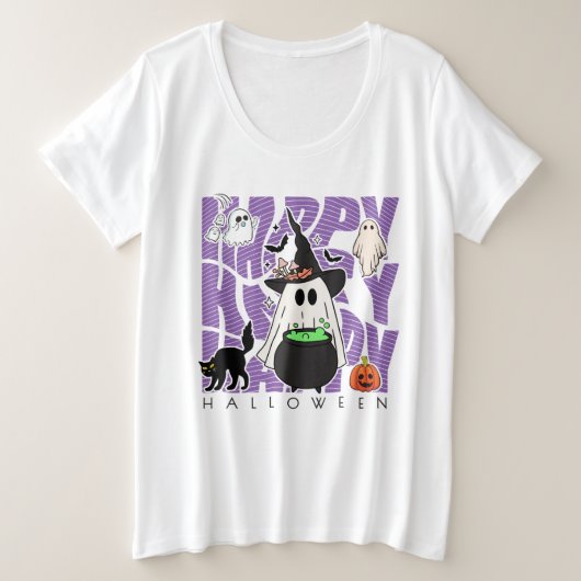 Spaß aufwecken | Happy Halloween Magic & Mischief Große Größe T-Shirt (Design vorne)