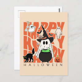 Spaß aufwecken | Happy Halloween Magic & Mischief Postkarte