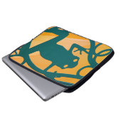 Spaß-Ausschnitt-Frosch, grün auf gelbem Laptopschutzhülle (Vorne Knopf)