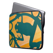 Spaß-Ausschnitt-Frosch, grün auf gelbem Laptopschutzhülle (Vorderseite Links)