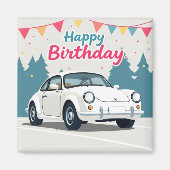 Spaß Auto-Themed Happy Geburtstag Magnet (Vorne)