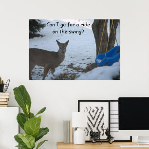 Spaß Baby Buck Snow Blue Baby Swing Poster