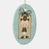 Spaß-Baby-Kleinkind-Kindercowboy-Geschenk-Umbau Keramikornament (Rechts)