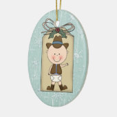 Spaß-Baby-Kleinkind-Kindercowboy-Geschenk-Umbau Keramikornament (Links)