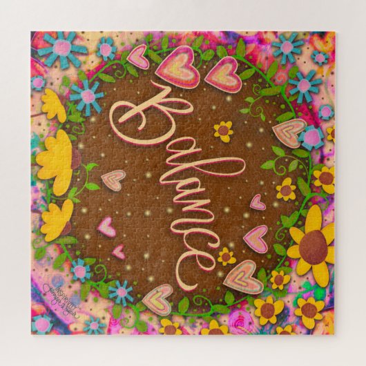 Spaß-Balance-Herz-Blume Niedliche Inspiritivität Puzzle (Horizontal)