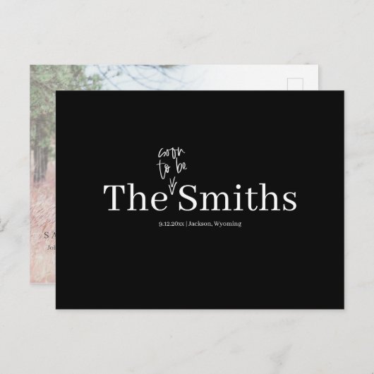 Spaß bald Hochzeit speichern Sie das Datum Ankündigungspostkarte (Vorne/Hinten)