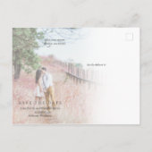 Spaß bald Hochzeit speichern Sie das Datum Ankündigungspostkarte (Rückseite)