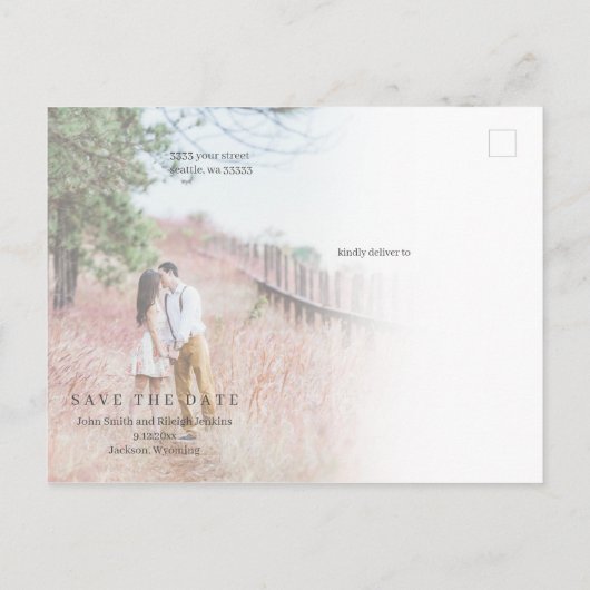 Spaß bald Hochzeit speichern Sie das Datum Ankündigungspostkarte (Rückseite)