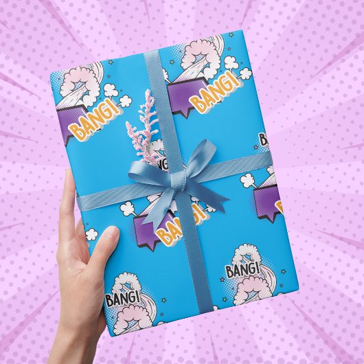 Spaß Bang Comic Stil trendige Geschenk Geschenkpapier