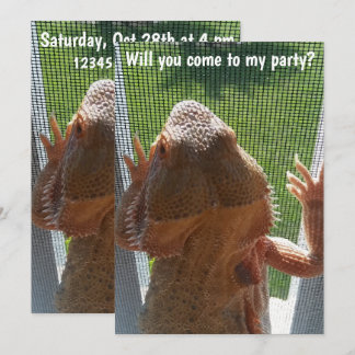 Spaß-bärtige Drache-Geburtstags-Party Einladung