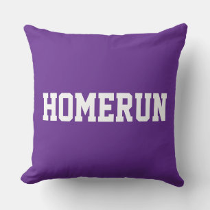 Spaß Baseball HOMERUN Weißer Text Auf Königlich Vi Kissen