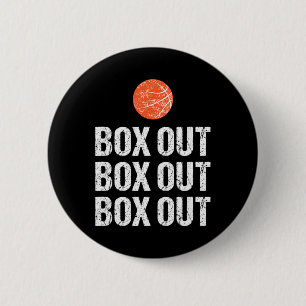 Spaß Basketball Coach Box Out Quote Grunge Grafik Button