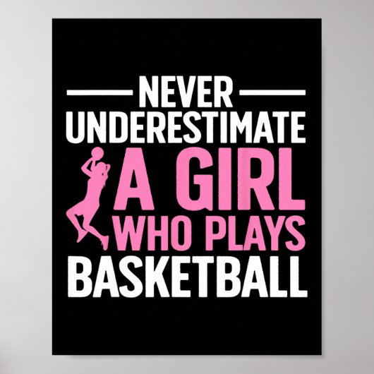 Spaß Basketball Kunst für Girls Jugend Teens Baske Poster (Vorne)