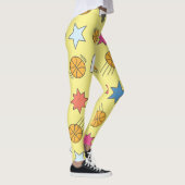 Spaß Basketballmuster - Gelb Leggings (Rechts)