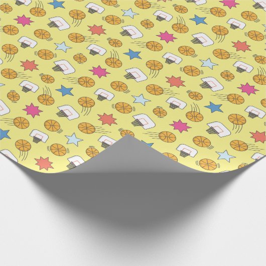 Spaß Basketballmuster Geschenkpapier (Ecke)