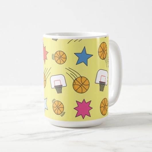 Spaß Basketballmuster Kaffeetasse (VorderseiteRechts)