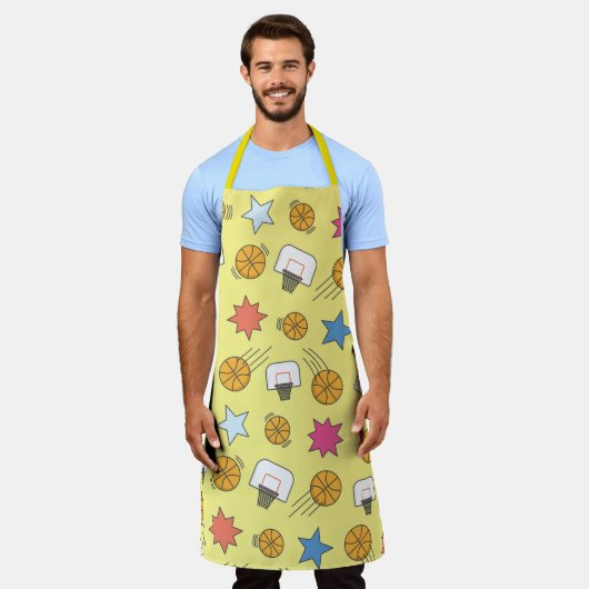 Spaß Basketballmuster Schürze (Getragen)