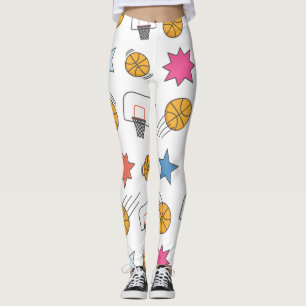 Spaß Basketballmuster - Weiß Leggings