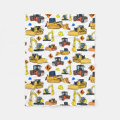 Spaß-Bau-Fahrzeug-Illustrations-Muster Fleecedecke (Vorderseite)