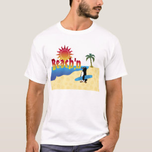 Spaß Beach'n Pinguin-Surfbrett T-Shirt