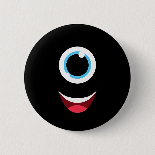 Spaß Beängstigend Monster Eyeball sieht leicht Hal Button (Vorderseite)