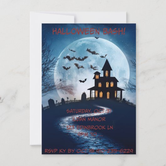 Spaß, Beängstigende Halloween-Einladung Einladung (Vorderseite)