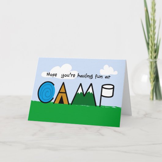 Spaß bei Camp Picture Letters Grußkarte Karte (Vorderseite)