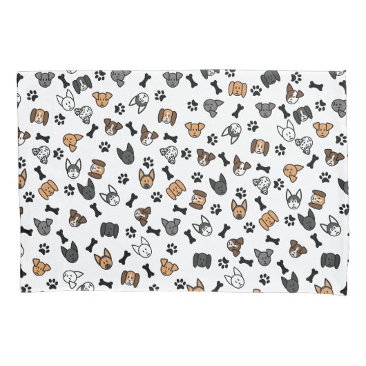 Spaß bei Niedlichen Hunderassen mit Knochen- und P Kissenbezug (Vorderseite)