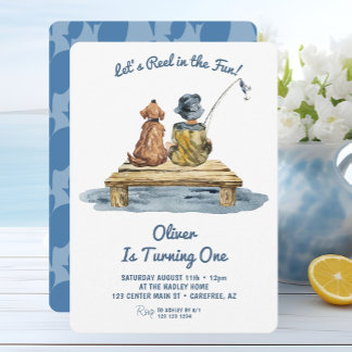 Spaß beim Angeln zum Geburtstag Einladung
