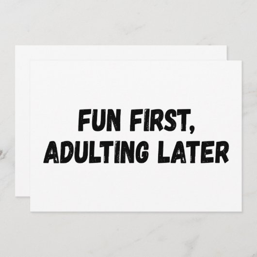Spaß beim Erwachsenwerden später Einladung (Vorne/Hinten)