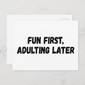Spaß beim Erwachsenwerden später Postkarte (Vorne/Hinten)