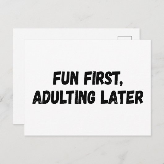 Spaß beim Erwachsenwerden später Postkarte (Vorne/Hinten)