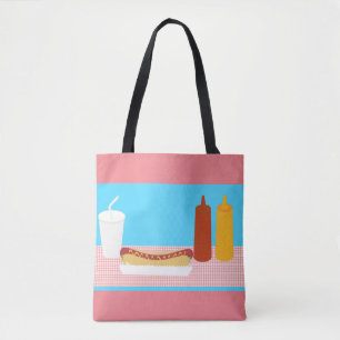 Spaß beim Mittagessen Illustration Design Art Tasche