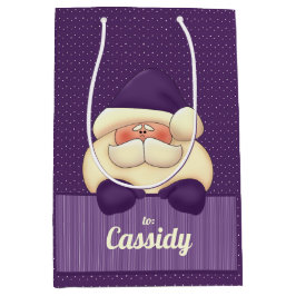 Spaß beim Personalisieren Lila Weihnachten Mittlere Geschenktüte