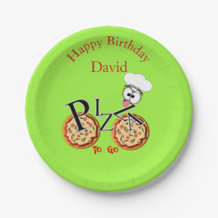 Spaß beim Pizzen Pappteller