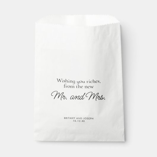 Spaß beim Schwarz-weißen Hochzeitsfeiern Geschenktütchen (Vorderseite)