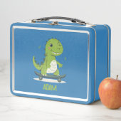 Spaß beim Skateboarden von Dinosauriern mit Kinder Metall Brotdose (Beispiel)