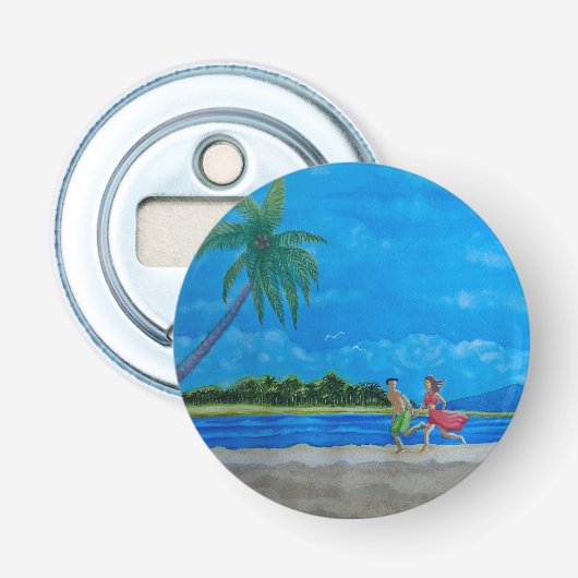 Spaß beim Sonnenlauf Flaschenöffner (Vorderseite)