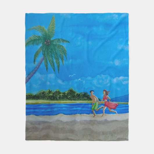 Spaß beim Sonnenlauf Fleecedecke (Vorderseite)