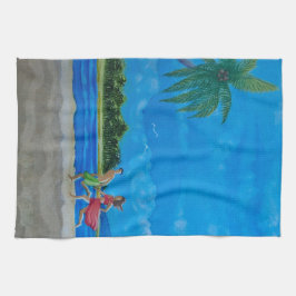 Spaß beim Sonnenlauf Geschirrtuch