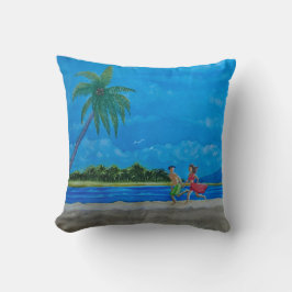 Spaß beim Sonnenlauf Kissen